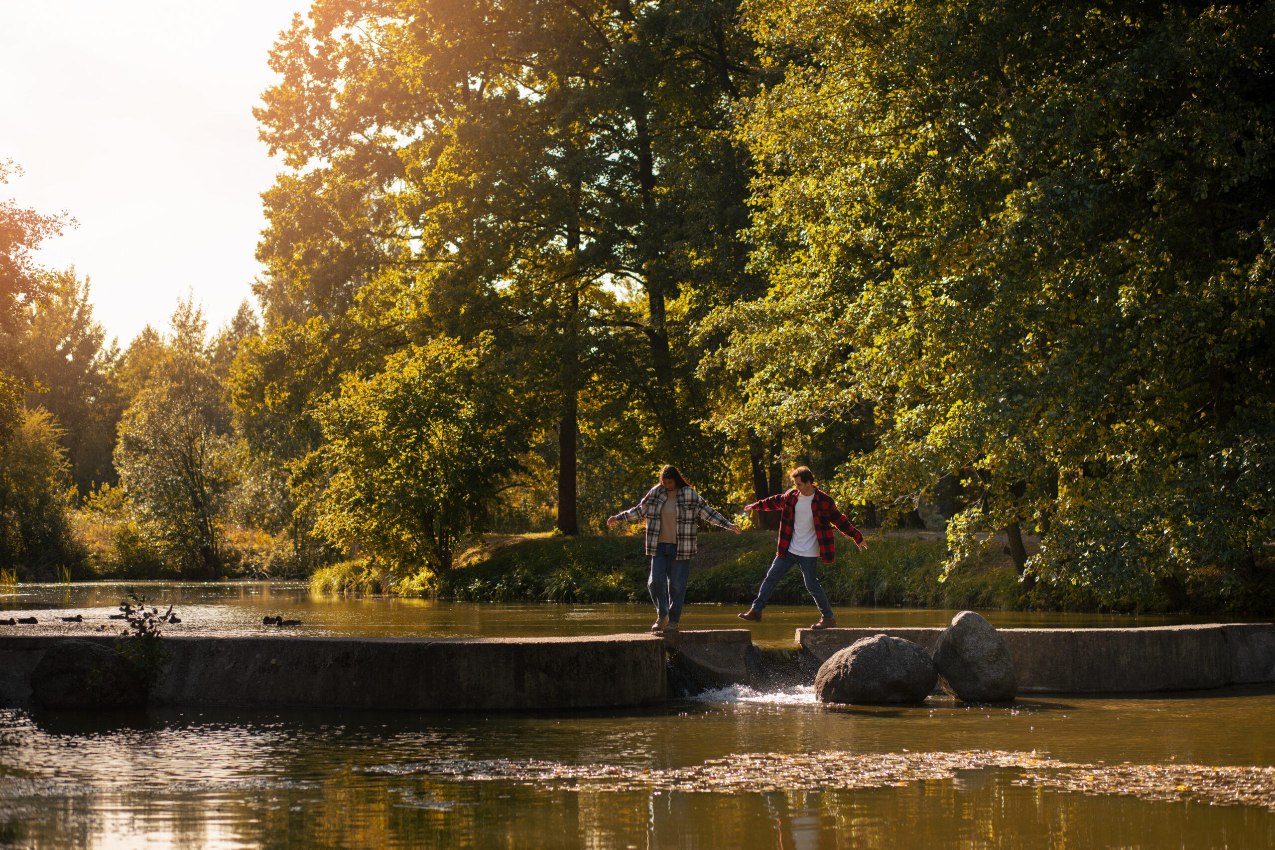cute-couple-walking-nature-long-shot